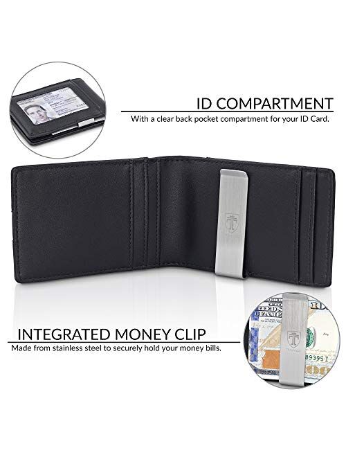 TRAVANDO Money Clip Wallet ATLANTA Mens Front Pocket Slim RFID Blocking - Credit Card Holder - Mini Bifold