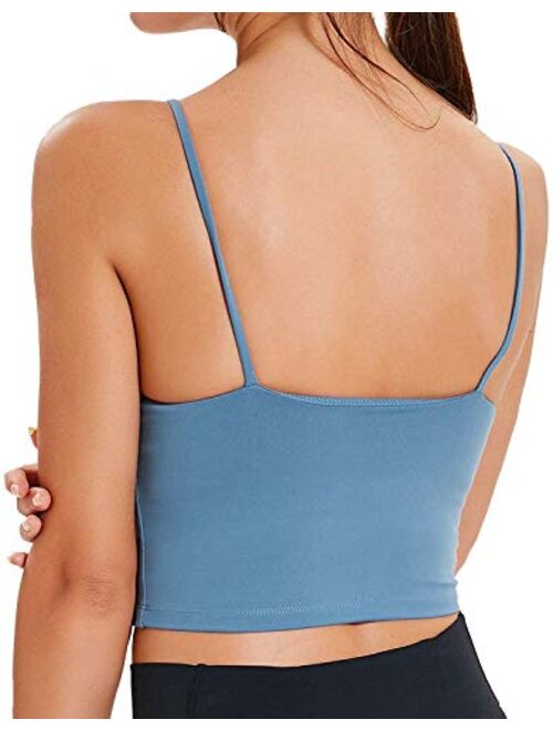 Arlumi Longline Camisole Crop Womens Tank Tops Wireless Seamless Sport Bra Yoga Workout Shirt for Teen Girl