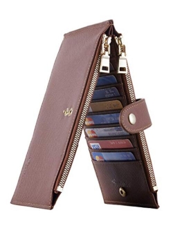 Walllet RFID Blocking Bifold Multi Card Case Wallet with Zipper Pocket