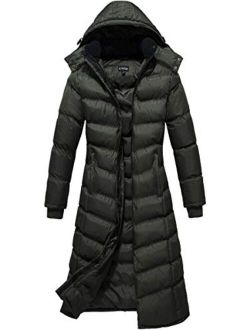 U2Wear Women's Water Resistance Puffer Winter Full Length Coat with Hood