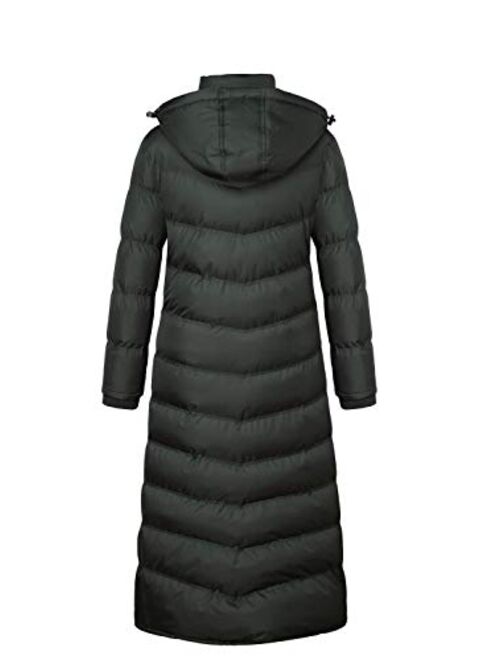 U2Wear Women's Water Resistance Puffer Winter Full Length Coat with Hood