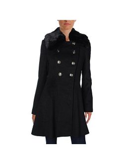 Via Spiga Women's Mid-Length Fit and Flare Double Breasted Wool Coat
