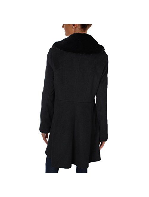 Via Spiga Women's Mid-Length Fit and Flare Double Breasted Wool Coat