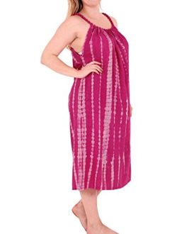 LA LEELA Women's One Size Boho Vintage Ethnic Style Summer Tube Dress Printed E