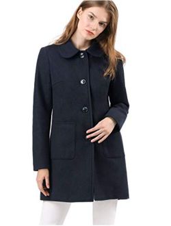 Women's Turn Down Collar Single Breasted Winter Outwear Trench Coat