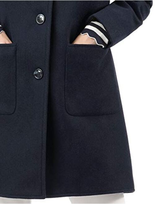 Allegra K Women's Turn Down Collar Single Breasted Winter Outwear Trench Coat