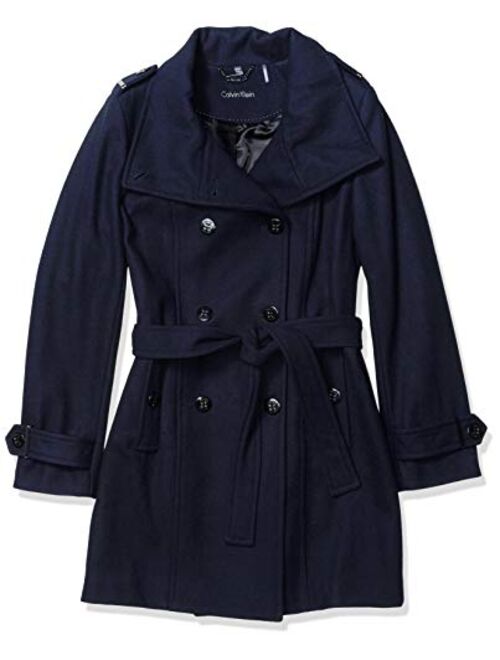 Calvin Klein Women's Wool Belted Double Breasted Coat