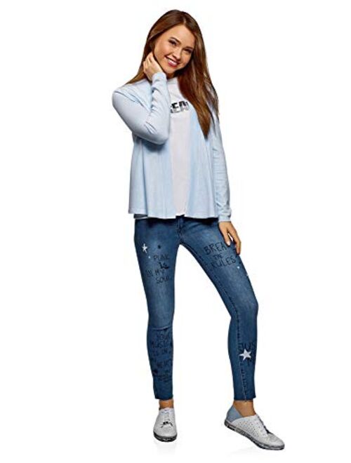 oodji Collection Women's Relaxed-Fit No Closure Cardigan