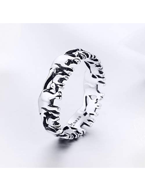 Mefusha Elephant Women Ring 925 Sterling Silver Stackable Animal Wedding Finger Rings for Girls