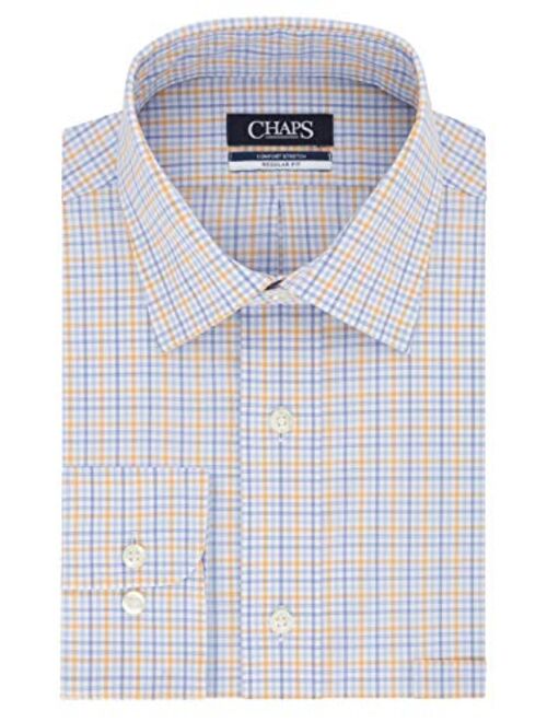 Chaps Men's Dress Shirt Regular Fit Stretch Check