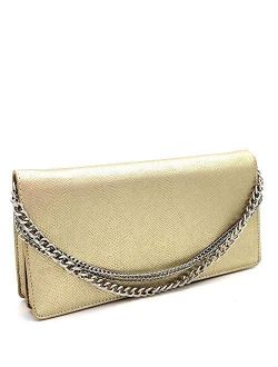 Trendeology Chain Multicolored Snake Crocodile Print Long Party Clutch Purse Shoulder Bag (2Snake Print - Gold)