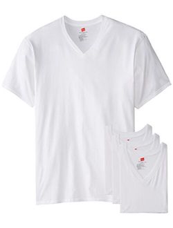 Men's Cotton Solid Short Sleeve Tall Man V-Neck T-Shirt (Pack of 3)