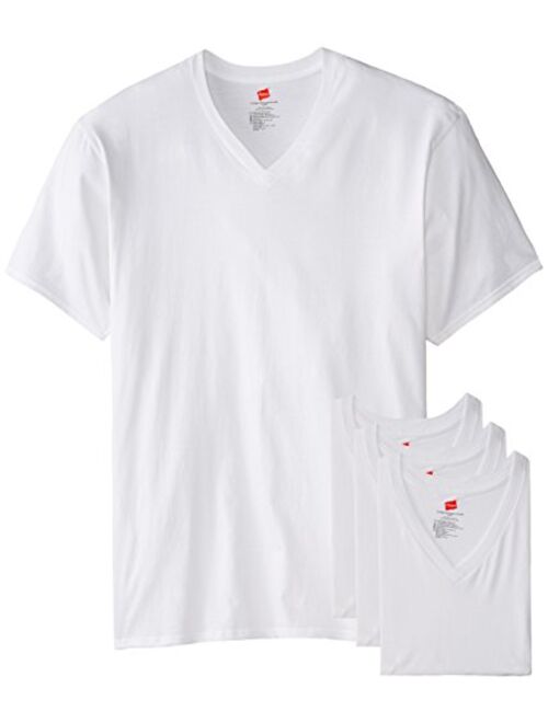 Hanes Men's Cotton Solid Short Sleeve Tall Man V-Neck T-Shirt (Pack of 3)