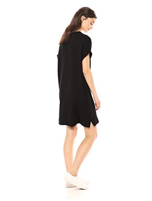 Amazon Brand - Daily Ritual Women's Supersoft Terry Deep V-Neck Roll-Sleeve Dress