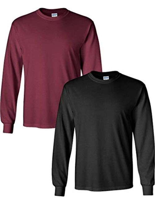 Gildan Men's Heavy Cotton Long Sleeve Crew Neck T-Shirt, 2-Pack