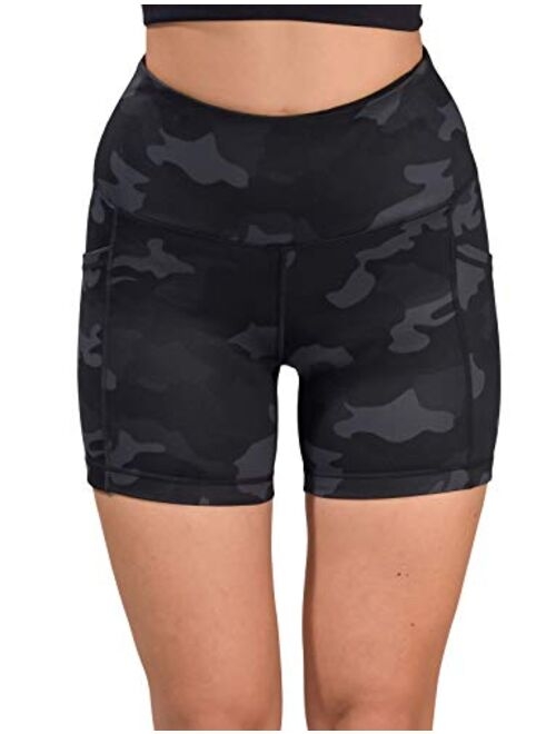 Yogalicious Ultra Soft Lightweight Hi Rise Shorts - High Waist Yoga Shorts