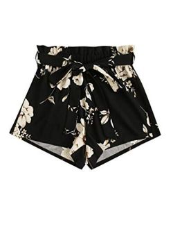 Women's Plus Size Shorts Summer Casual Floral Elastic Waist Shorts