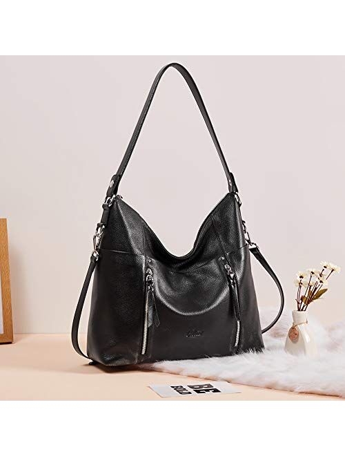 CLUCI Women Genuine Leather Hobo Handbags Designer Top Handle Tote Large Purses Fashion Ladies Shoulder Bag