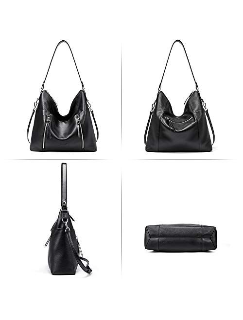 CLUCI Women Genuine Leather Hobo Handbags Designer Top Handle Tote Large Purses Fashion Ladies Shoulder Bag