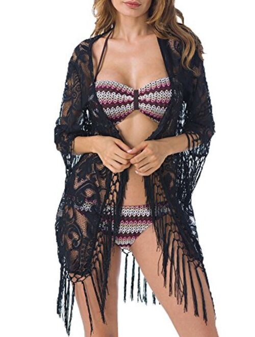 Upopby Women's Lace Beach Cover Up Swimwear Bikini Swimsuit Coverups, Cardigan