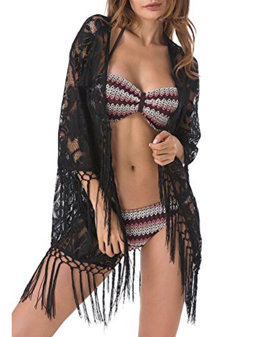 Upopby Women's Lace Beach Cover Up Swimwear Bikini Swimsuit Coverups, Cardigan