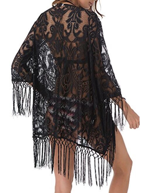 Upopby Women's Lace Beach Cover Up Swimwear Bikini Swimsuit Coverups, Cardigan
