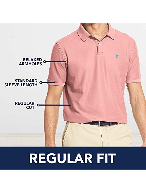 IZOD Men's Performance Golf Grid Short Sleeve Stretch Polo Shirt