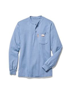Rasco FR Mens Light Blue Long Sleeve Henley Shirt
