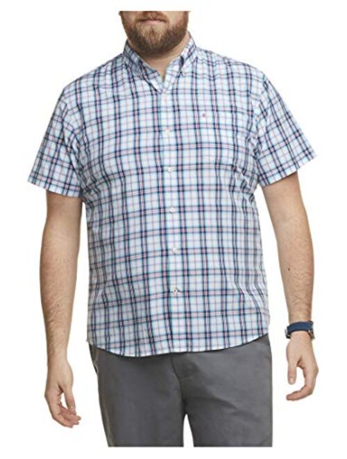 IZOD Men's Big and Tall Breeze Short Sleeve Button Down Plaid Shirt