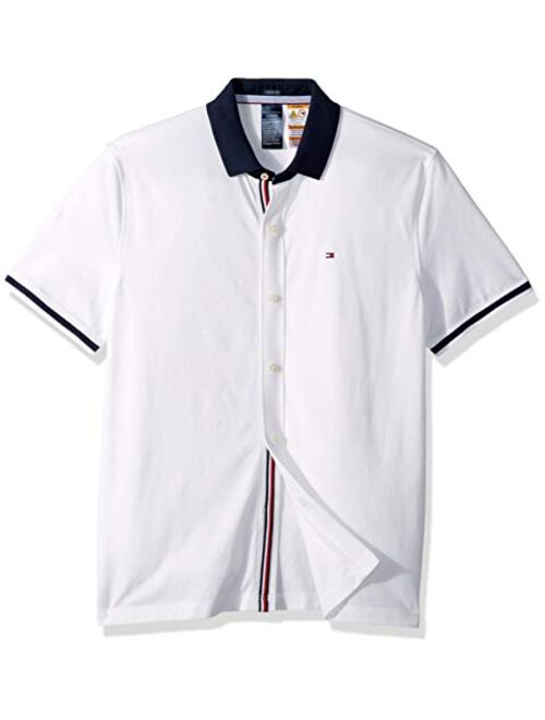 Tommy Hilfiger Mens Adaptive Polo Shirt with Magnetic Buttons Custom Fit 