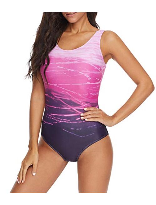 American Trends Women's One Piece Swimsuits for Women Athletic Training Swimsuits Swimwear Bathing Suits for Women