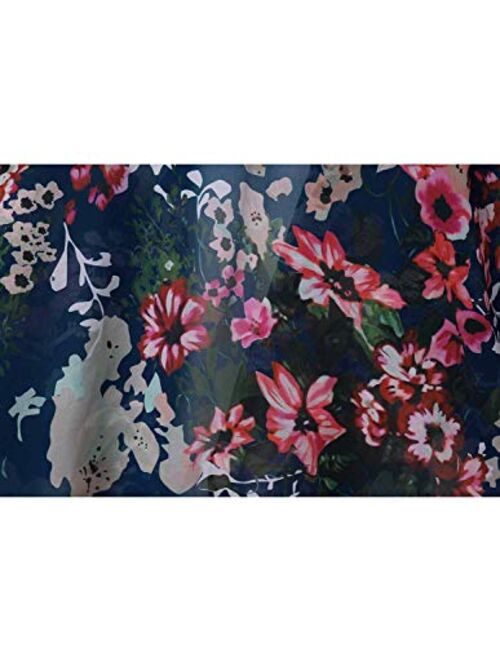 ChainJoy Women's Floral Print Kimono Cardigan Sheer Chiffon Beach Cover Up Casual Loose Blouse Top