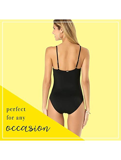 Anne Cole Women's Shirred Maillot Solid One-Piece Swimsuit