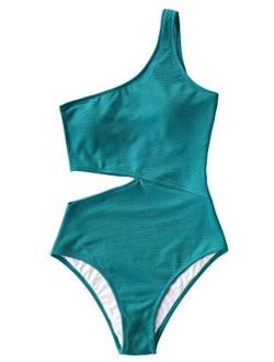 Women's Candy Rain One Shoulder One-Piece Swimsuit Bathing Suit