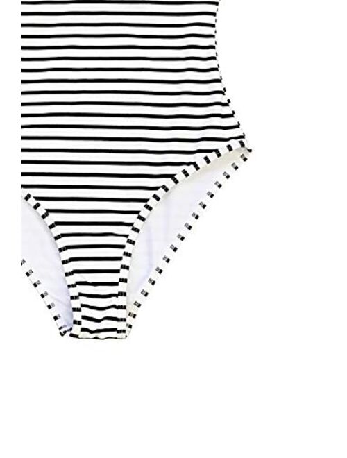 CUPSHE Women's Simple Living Stripe One-Piece Swimsuit Bathing Suit