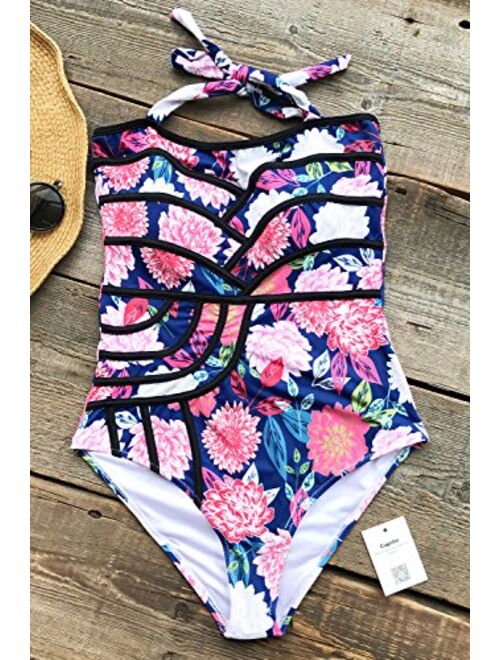 CUPSHE Women's Colourful Fireworks Print One-Piece Swimsuit Beach Swimwear