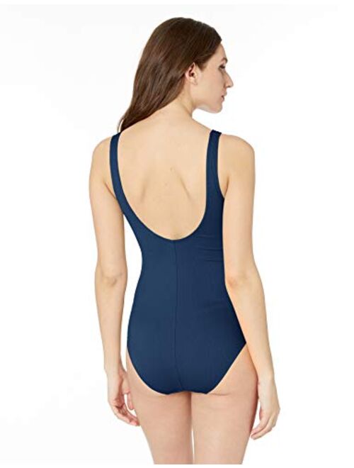 Catalina Ribbed One-Piece Swimsuit, Classic Bathing Suit, Women's Swimwear