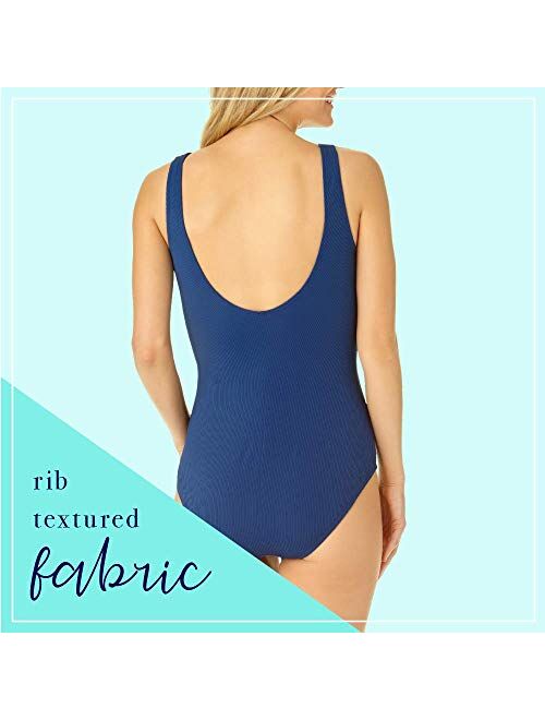 Catalina Ribbed One-Piece Swimsuit, Classic Bathing Suit, Women's Swimwear