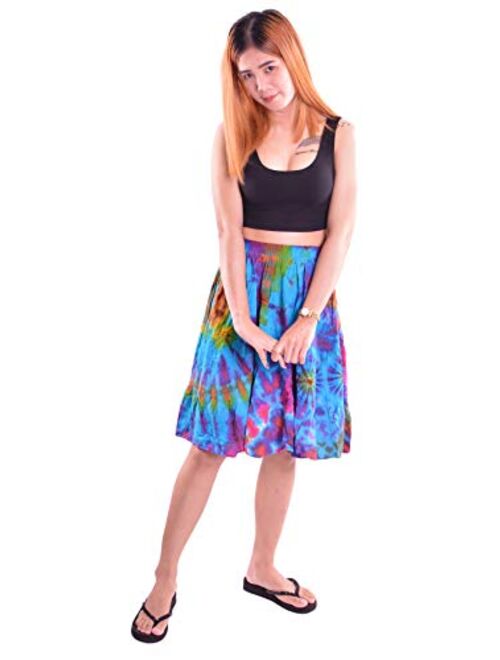 Orient Trail Women's Bohemian Hippie Tie Dye Knee Length Skirt