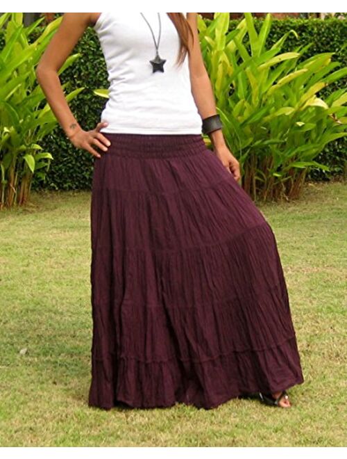 Billy's Thai Shop Tiered Skirt Long Skirts for Women Boho Gypsy Skirts Handmade Maxi Skirts for Women