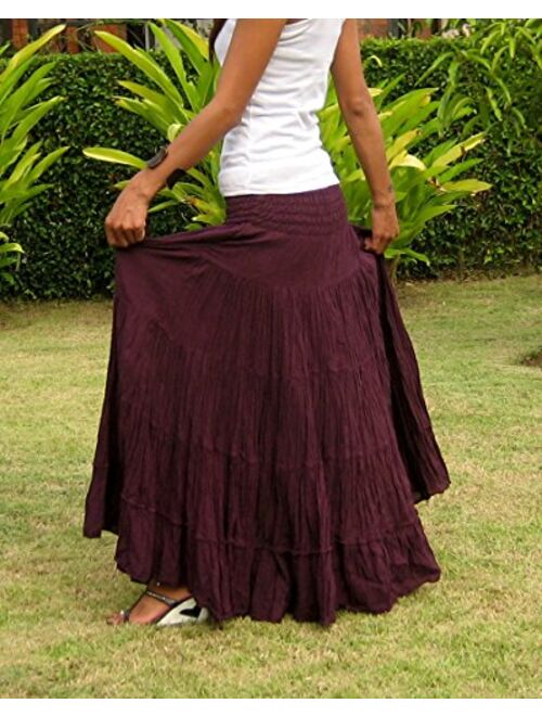 Billy's Thai Shop Tiered Skirt Long Skirts for Women Boho Gypsy Skirts Handmade Maxi Skirts for Women