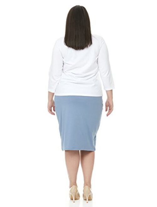 ESTEEZ Women's Pencil Skirt - Plus Size - Modest Stretchy Knee Length - Dallas