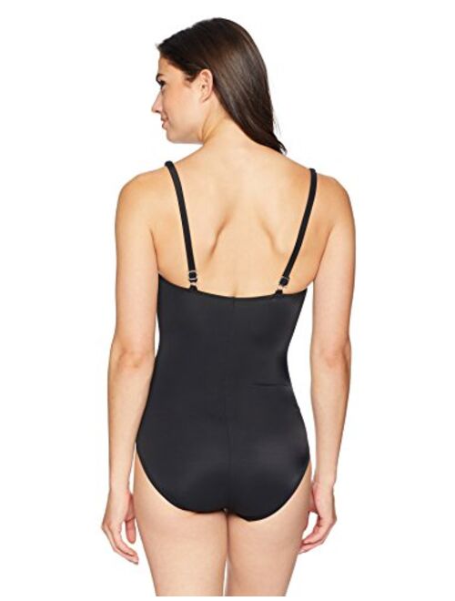 Amazon Brand - Coastal Blue Women's Control One Piece Swimsuit