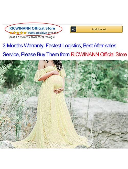 Women's Off Shoulder Ruffle Sleeve Lace Maternity Gown Maxi Photography Dress