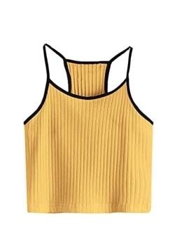 Women's Summer Basic Sexy Strappy Sleeveless Racerback Crop Top