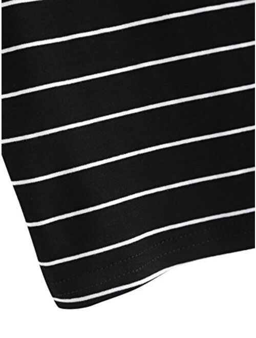 SweatyRocks Women's Short Sleeve Striped Crop T-Shirt Casual Tee Tops