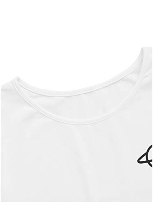 SweatyRocks Women's Short Sleeve Print Crop Top T Shirt
