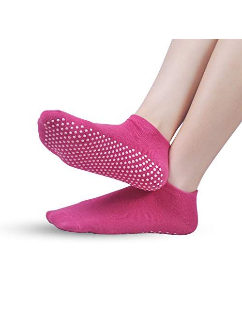 Sticky Barre Grips Slipper Socks - Elutong 1 OR 3 Pack Non Slip with grippers Yoga Pilates Ballet Skid for Women