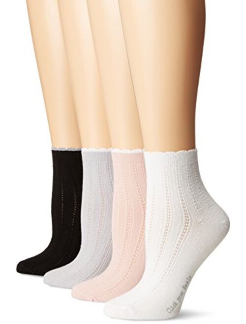 HUE Women's Scalloped Tipped Sock 4 Pack
