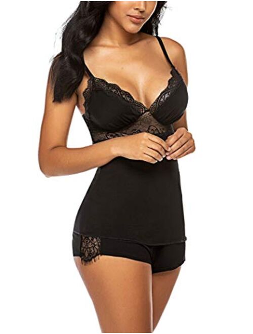Avidlove Womens Sleepwear Lace Pajamas Cami PJS Set Sexy Nightwear
